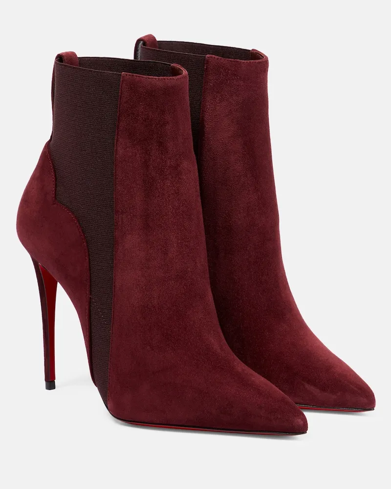 Christian Louboutin Stivaletti Chelsea Chick in suede Rosso