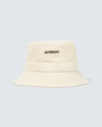 Jacquemus Cappello da pescatore con logo Bianco