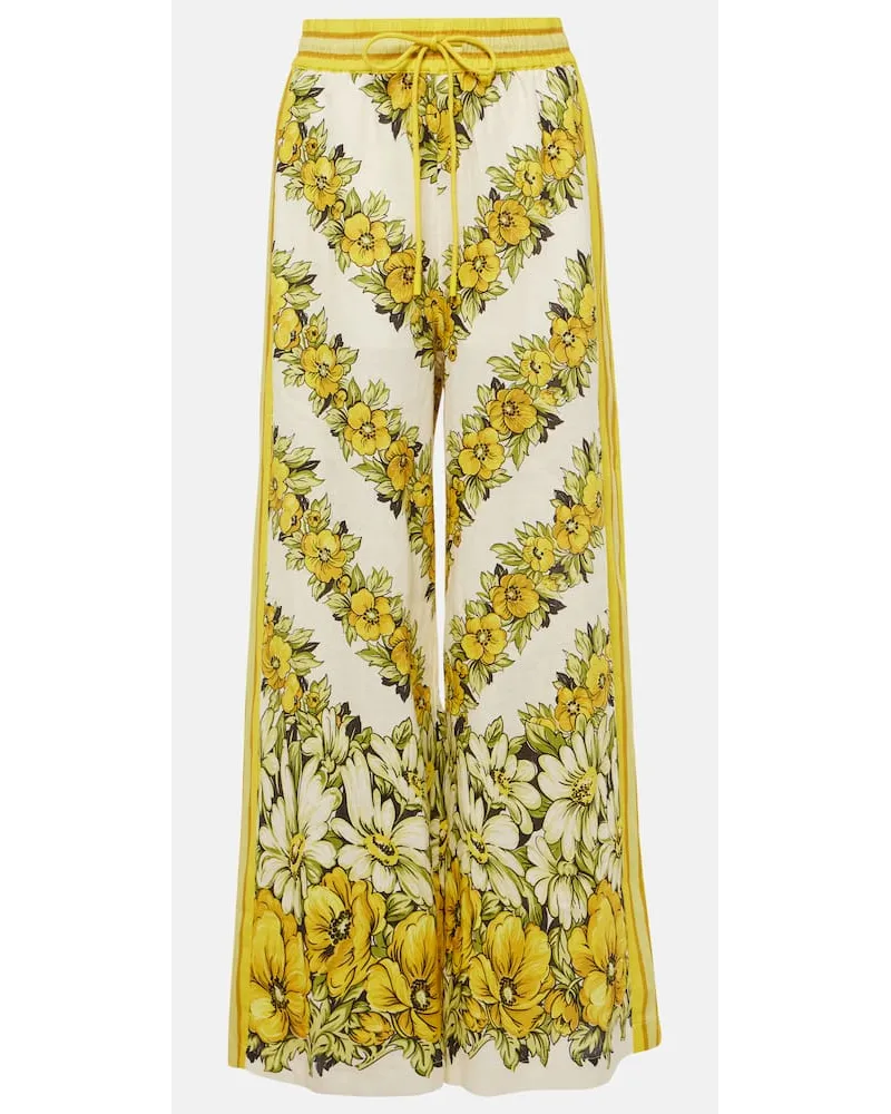 ALEMAIS AlÃ©mais Pantaloni a gamba larga Gisela in lino Giallo