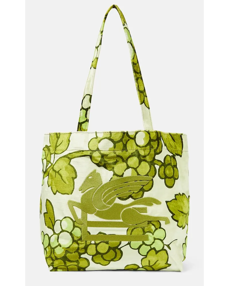 Etro Borsa Pegaso con finiture in pelle Verde