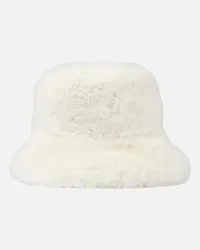 Moncler Cappello da pescatore in shearling Bianco