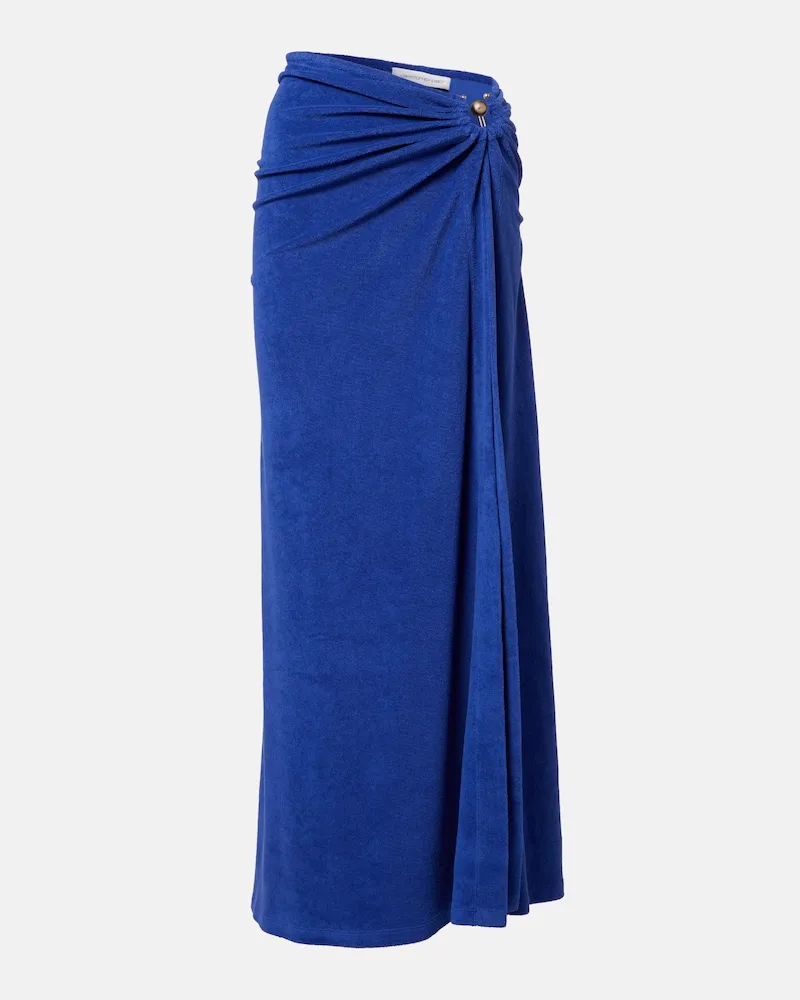 Christopher Esber Gonna lunga in spugna di misto cotone Blu
