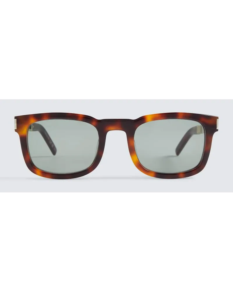 Saint Laurent Occhiali da sole squadrati Marrone