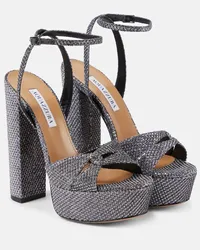 Aquazzura Sandali Sinner 140 con plateau Grigio