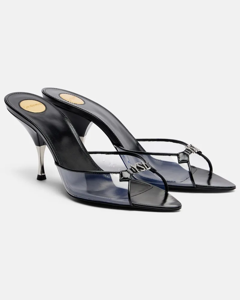 Saint Laurent Mules Jerry con cristalli Nero
