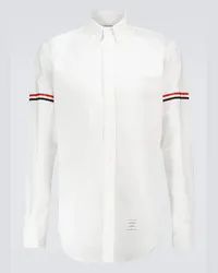 Thom Browne Camicia in cotone con grosgrain tricolore Bianco