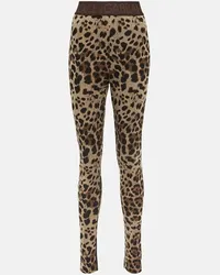 Dolce & Gabbana Leggings leopardati a vita alta Multicolore