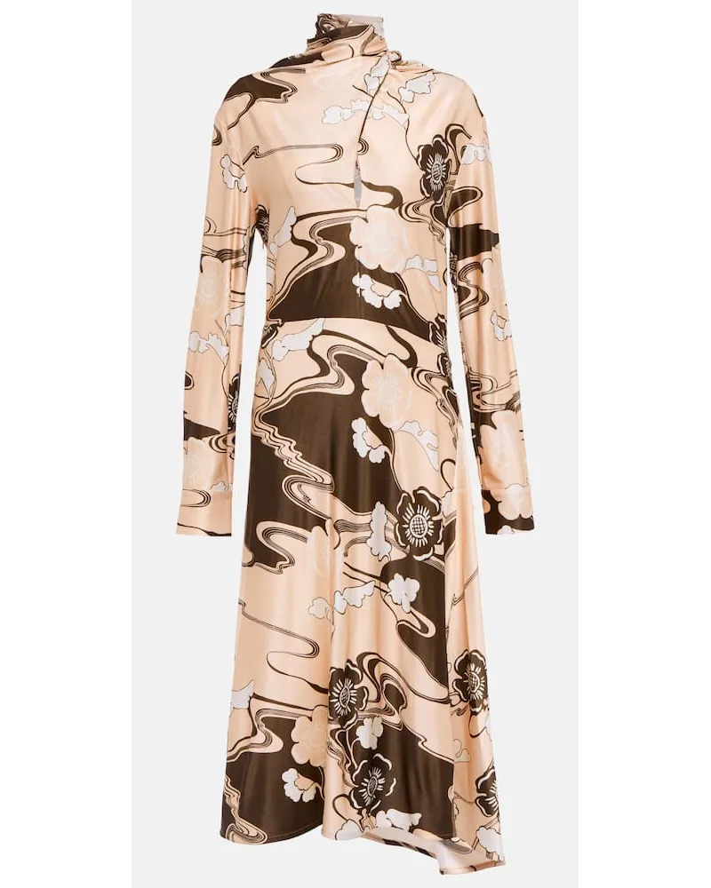Jil Sander Abito midi con stampa Multicolore