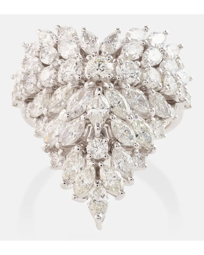 YEPREM Anello Y-Not in oro bianco 18kt con diamanti Argento