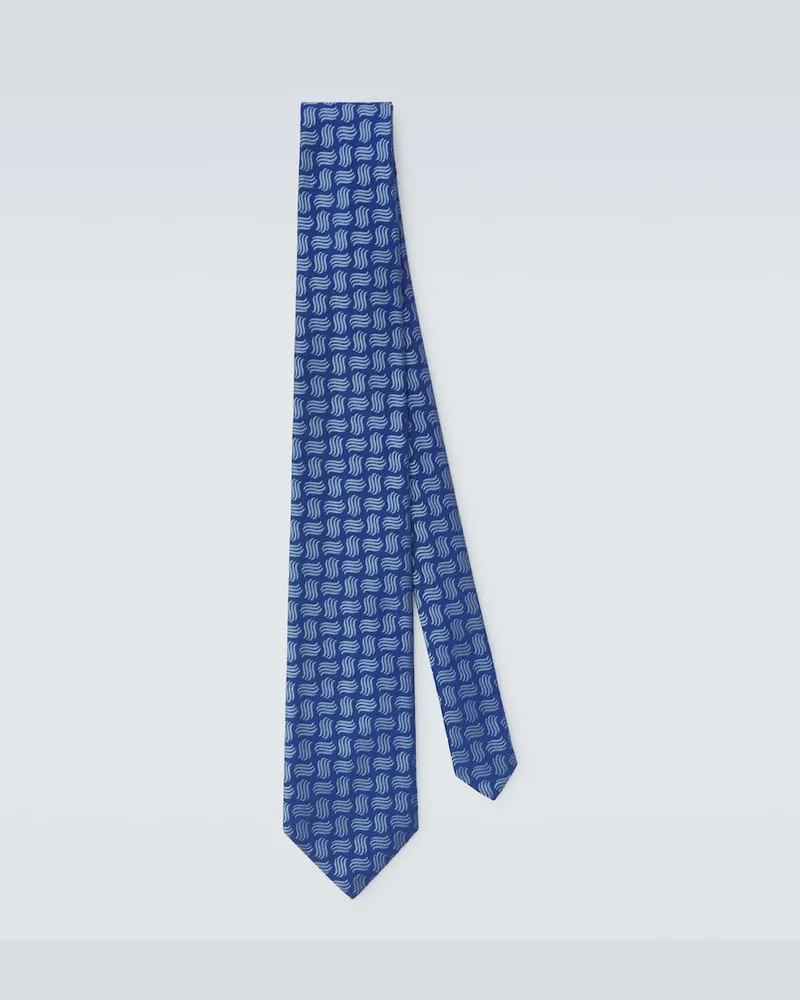Charvet Cravatta in jacquard di seta Blu