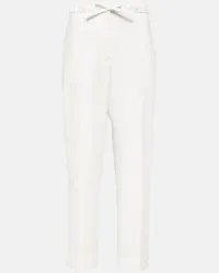 Jil Sander Pantaloni regular cropped in cotone Bianco