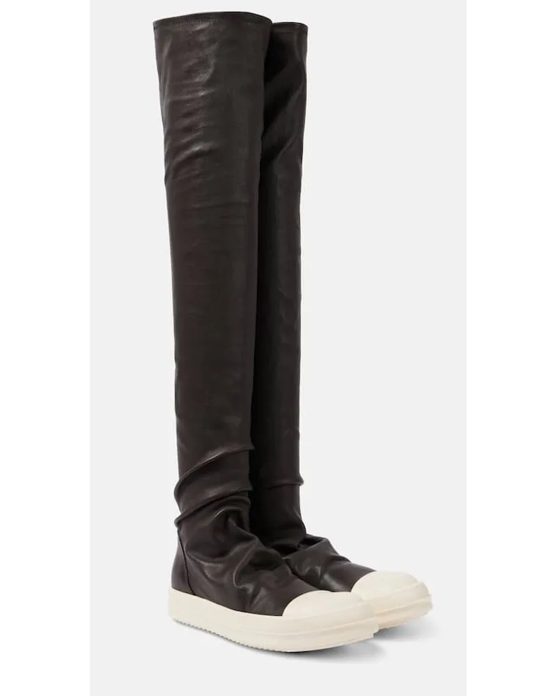Rick Owens Sneakers Stocking knee-high in pelle Grigio