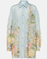 Zimmermann Camicia Waverly in seta Blu