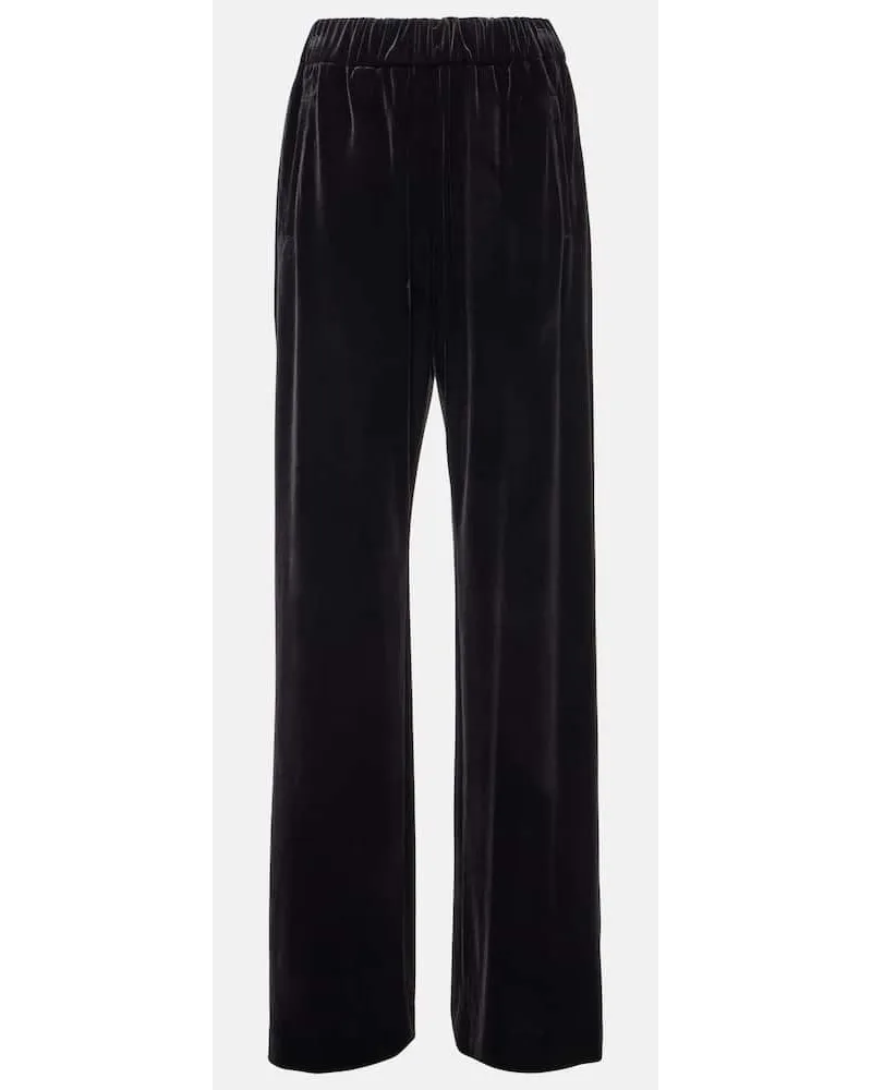 Dolce & Gabbana Pantaloni a gamba larga in velluto Nero