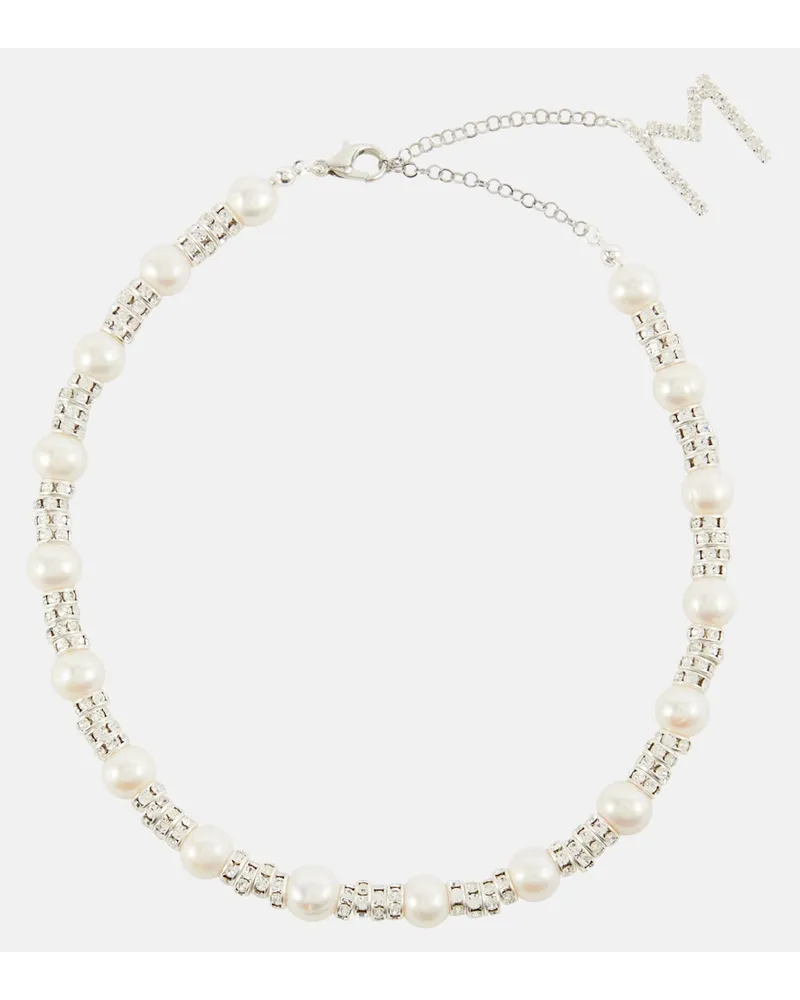 Magda Butrym Collana con quarzo rosa e perle bijoux Metallizzato