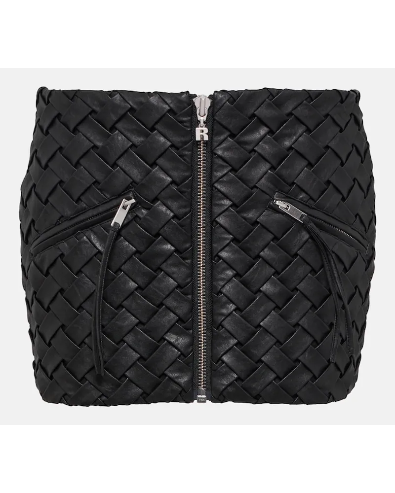 ROTATE Birger Christensen Minigonna in similpelle intrecciata Nero