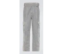 Jeans cargo in cotone a righe