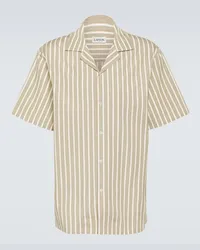 Lanvin Camicia bowling in cotone a righe Verde