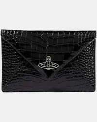 Vivienne Westwood Clutch in pelle stampata Nero