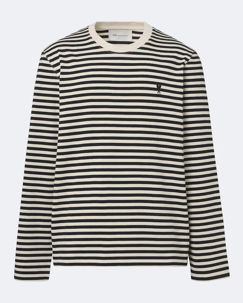 AMI Paris T-shirt in cotone a righe Multicolore
