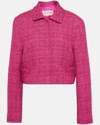 Valentino Garavani Giacca cropped VGold in tweed lamé Rosa