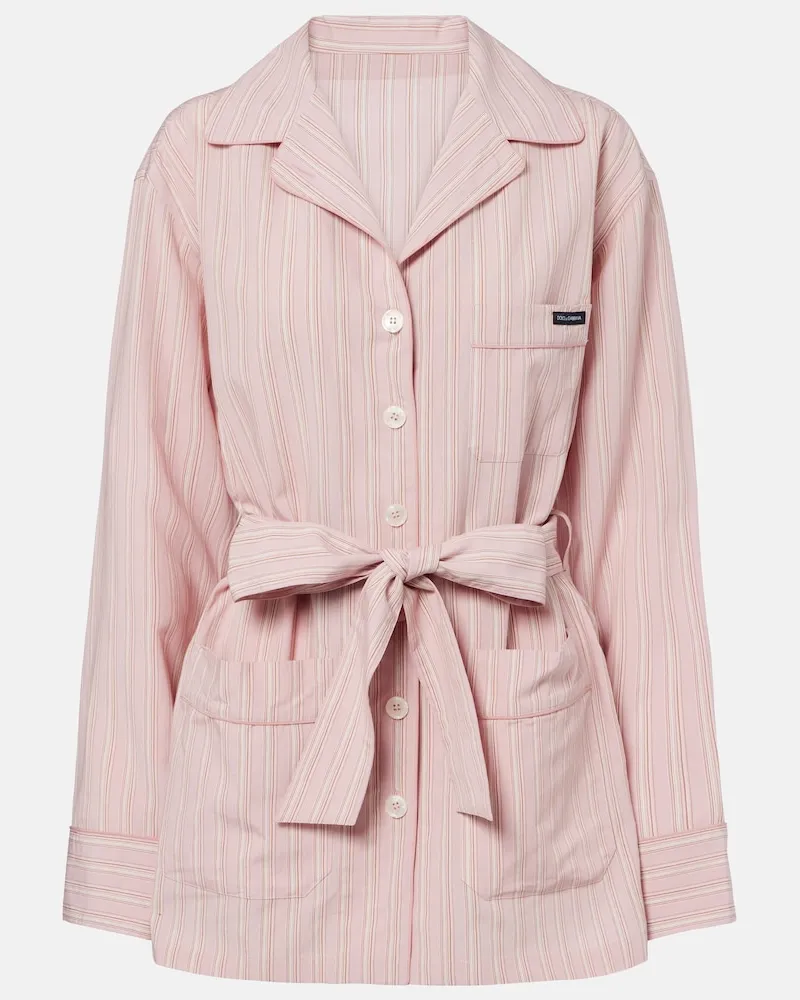 Dolce & Gabbana Camicia a righe con cintura Rosa