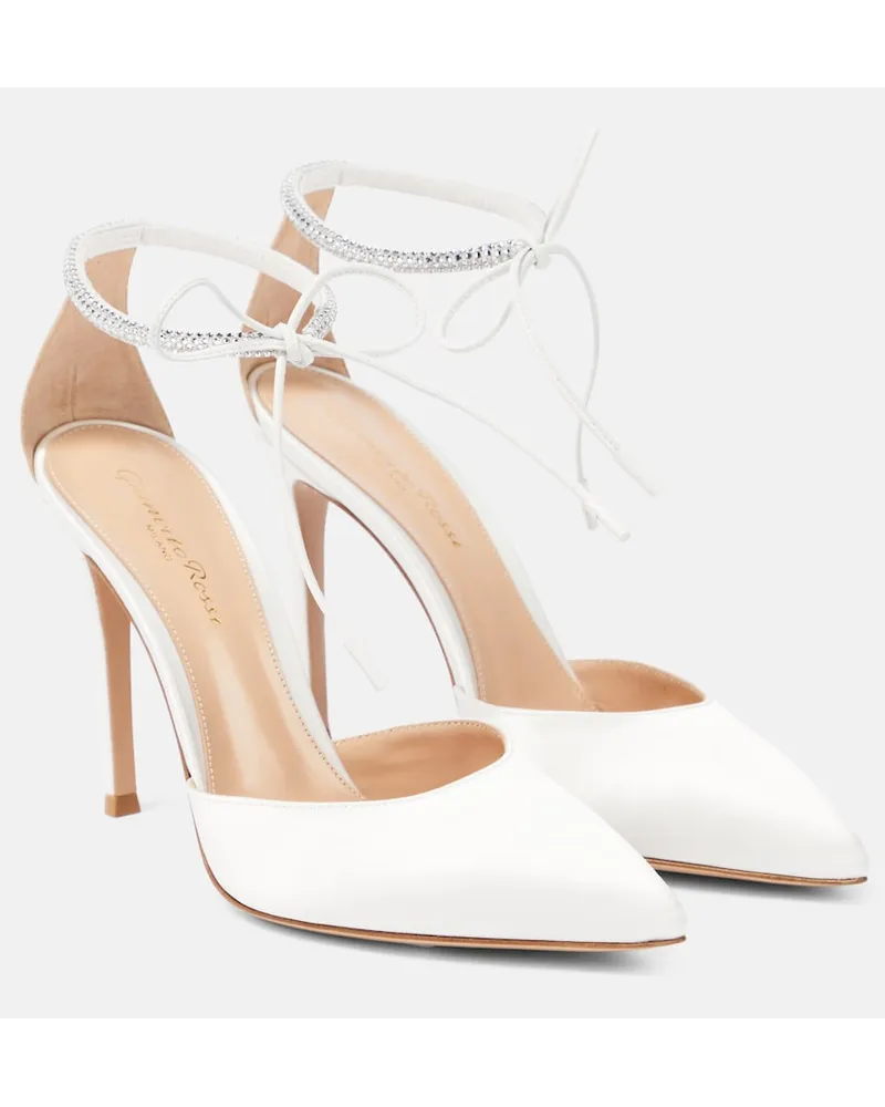 Gianvito Rossi Pumps Montecarlo D'Orsay 105 in suede Bianco
