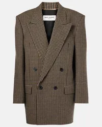 Saint Laurent Blazer oversize in misto lana Beige