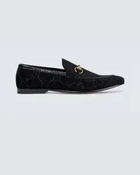 Gucci Mocassini Jordaan in velluto GG Nero