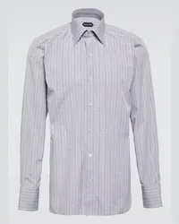 Tom Ford Camicia in cotone a quadri Grigio