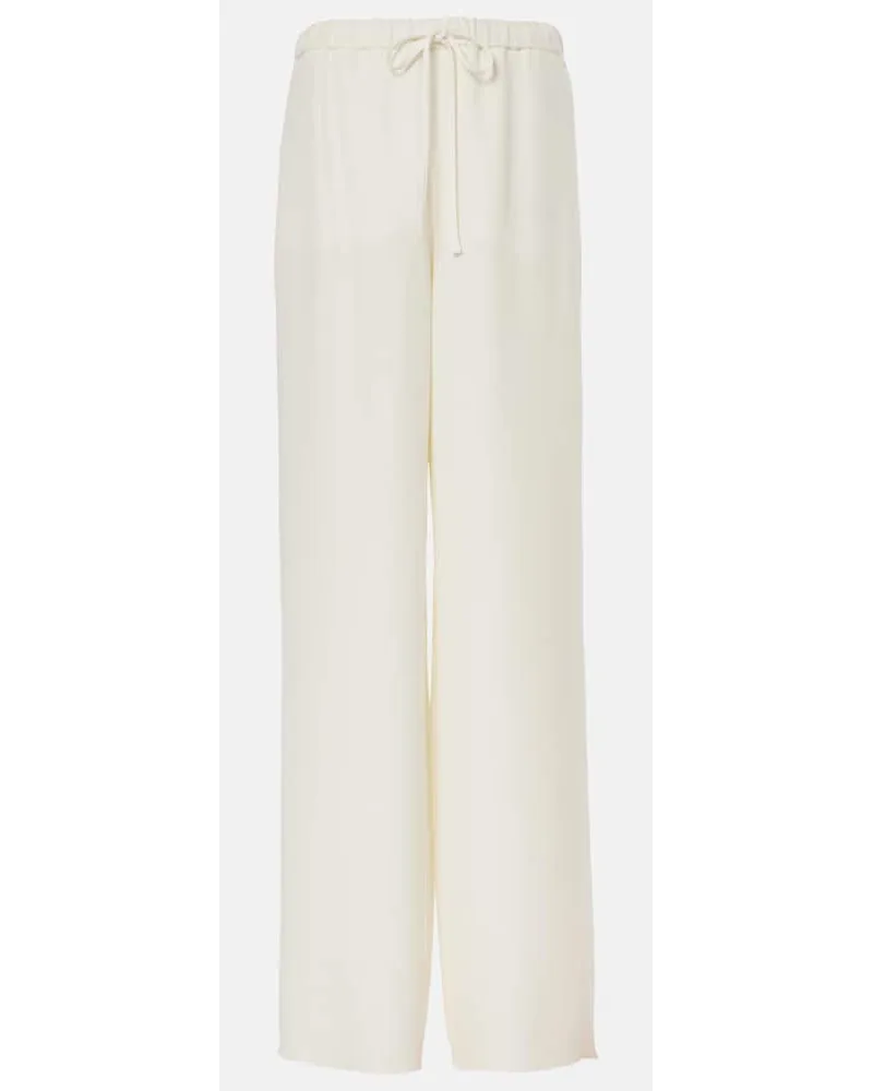 Valentino Garavani Pantaloni a gamba larga in Cady Couture Bianco