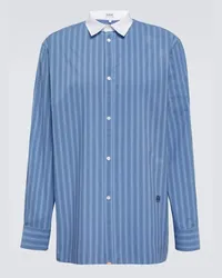 Loewe Camicia in popeline di cotone a righe Blu