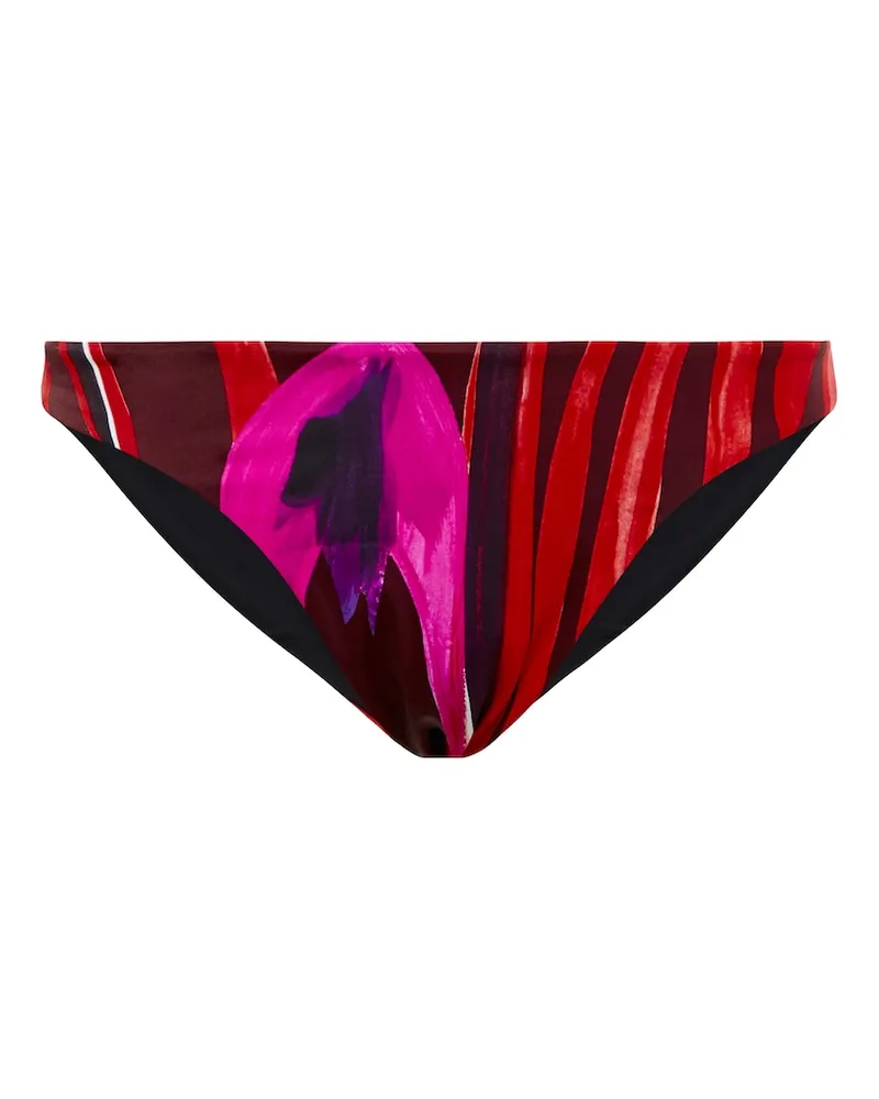 Louisa Ballou Slip bikini Scoop con stampa Rosso