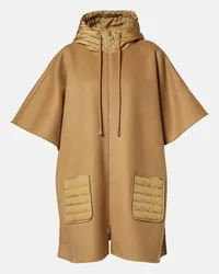 Moncler Mantella in misto lana Marrone