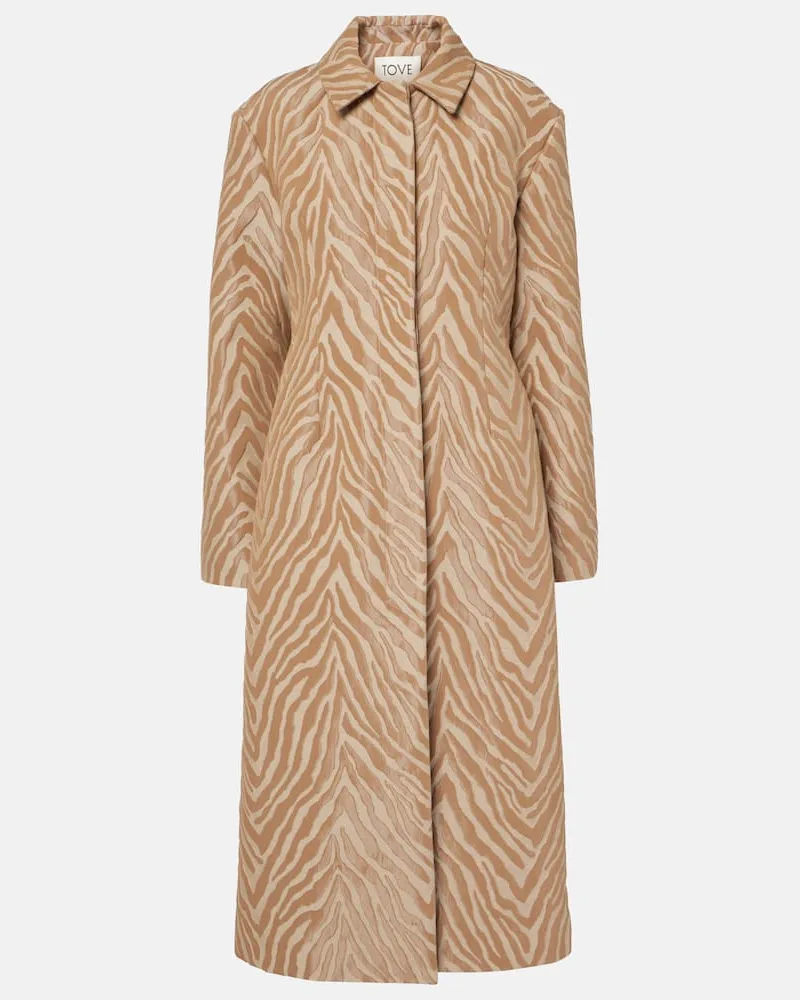 TOVE Cappotto Mira in jacquard di misto cotone Beige