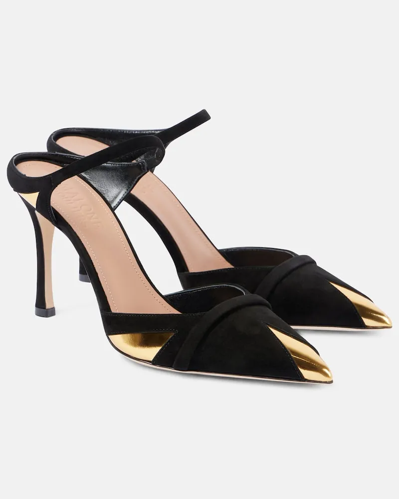 Malone Souliers Mules Uma 90 in suede Nero