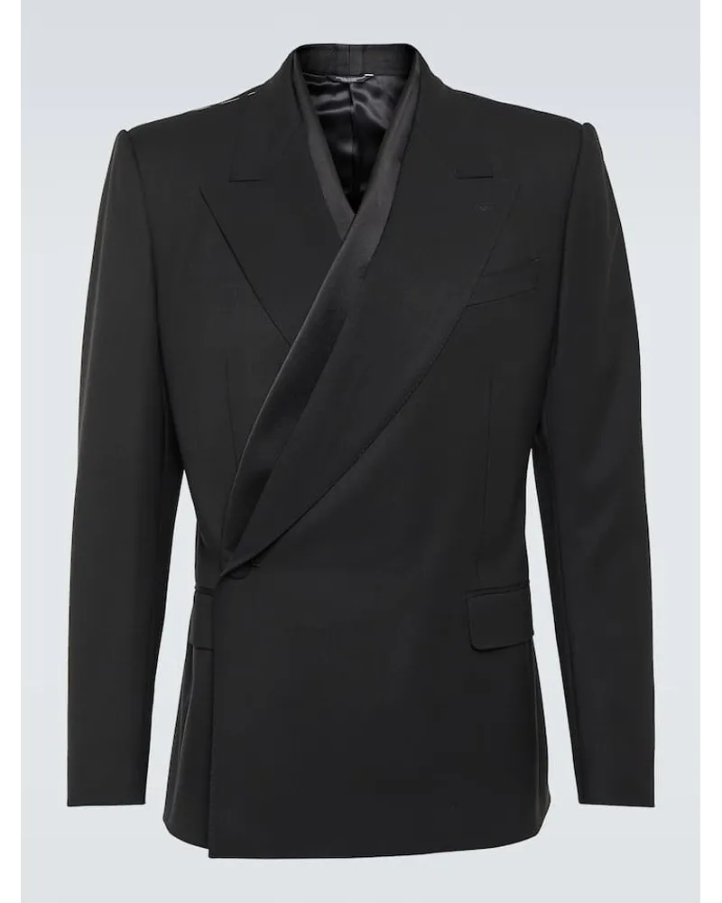 Dolce & Gabbana Blazer asimmetrico in misto lana Nero