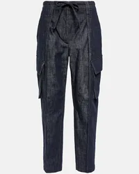 Brunello Cucinelli Jeans tapered a vita media Blu