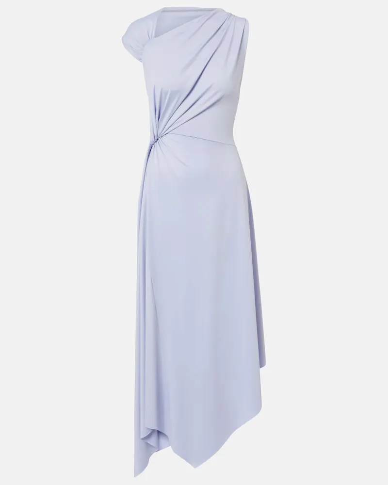 Victoria Beckham Abito midi asimmetrico in jersey Blu
