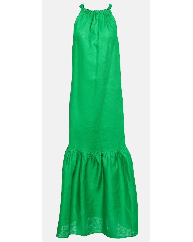 ASCENO Abito lungo Ibiza in lino Verde