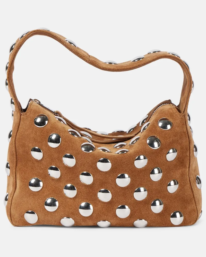 KHAITE Borsa a spalla Elena Small in suede Marrone
