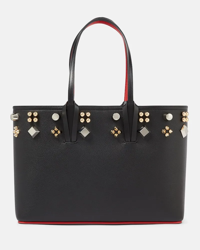 Christian Louboutin Shopper Cabata in pelle con borchie Nero