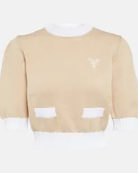 Prada Pullover cropped con logo Nero