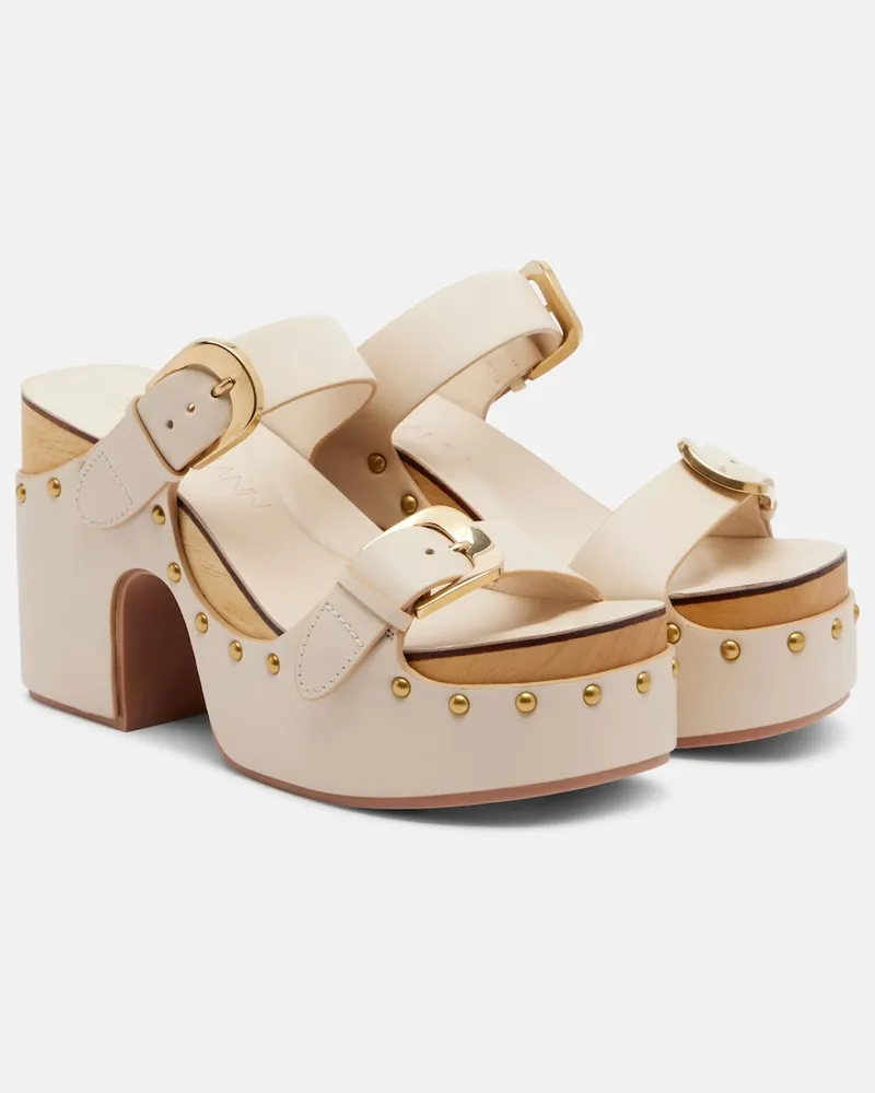 Zimmermann Sandali Alight platform in pelle con borchie Beige