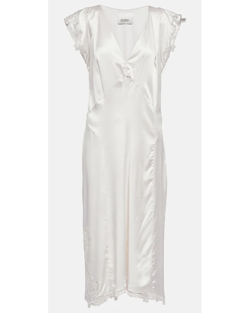 Isabel Marant Abito midi Jordina in misto seta Bianco