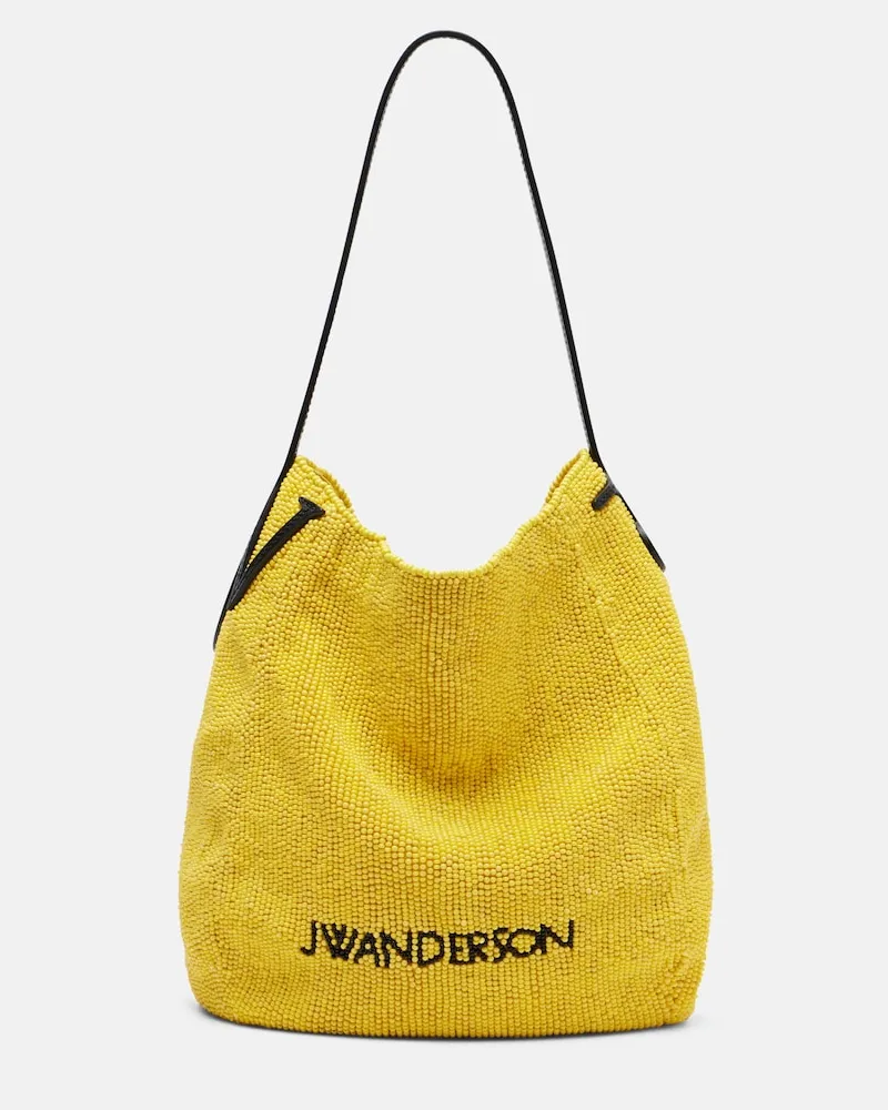 J.W.Anderson Borsa a spalla Bulb Small con perline in pelle Giallo