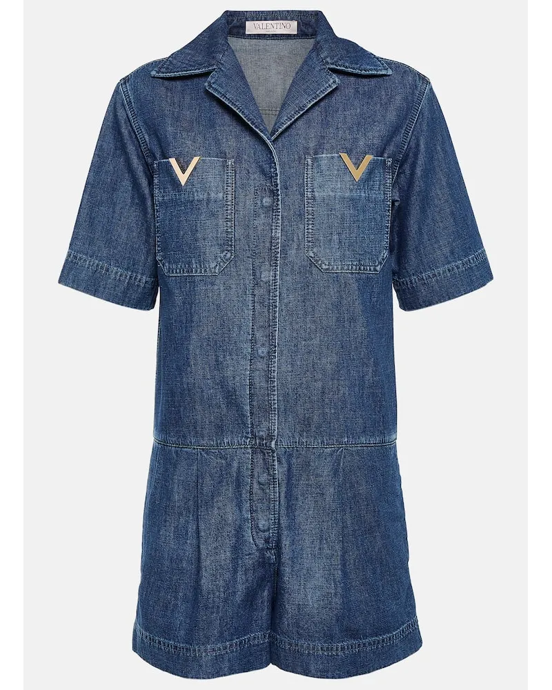 Valentino Garavani Jumpsuit corta di jeans Blu