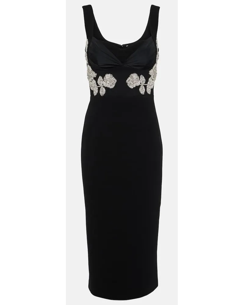 Rebecca Vallance Abito midi Juliana con cristalli Nero