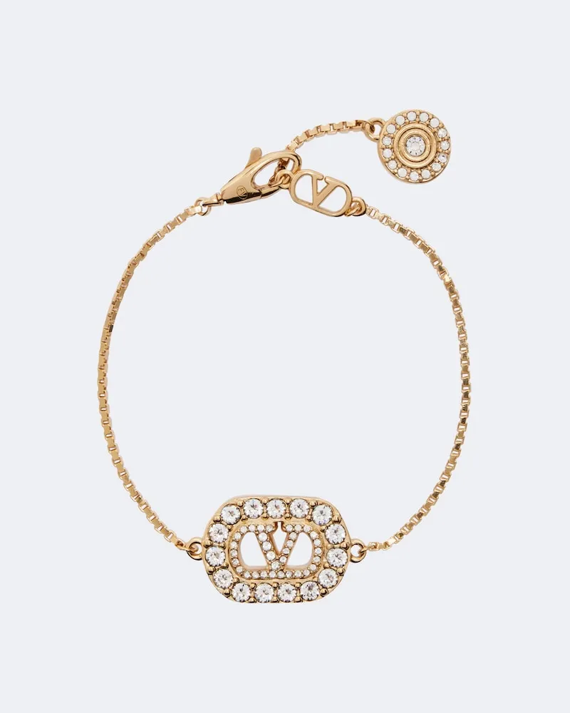 Valentino Garavani Bracciale VLogo con cristalli Swarovski Oro