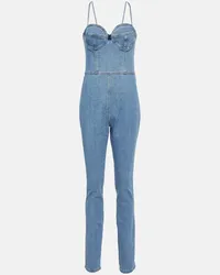 Magda Butrym Jumpsuit bustier di jeans Blu